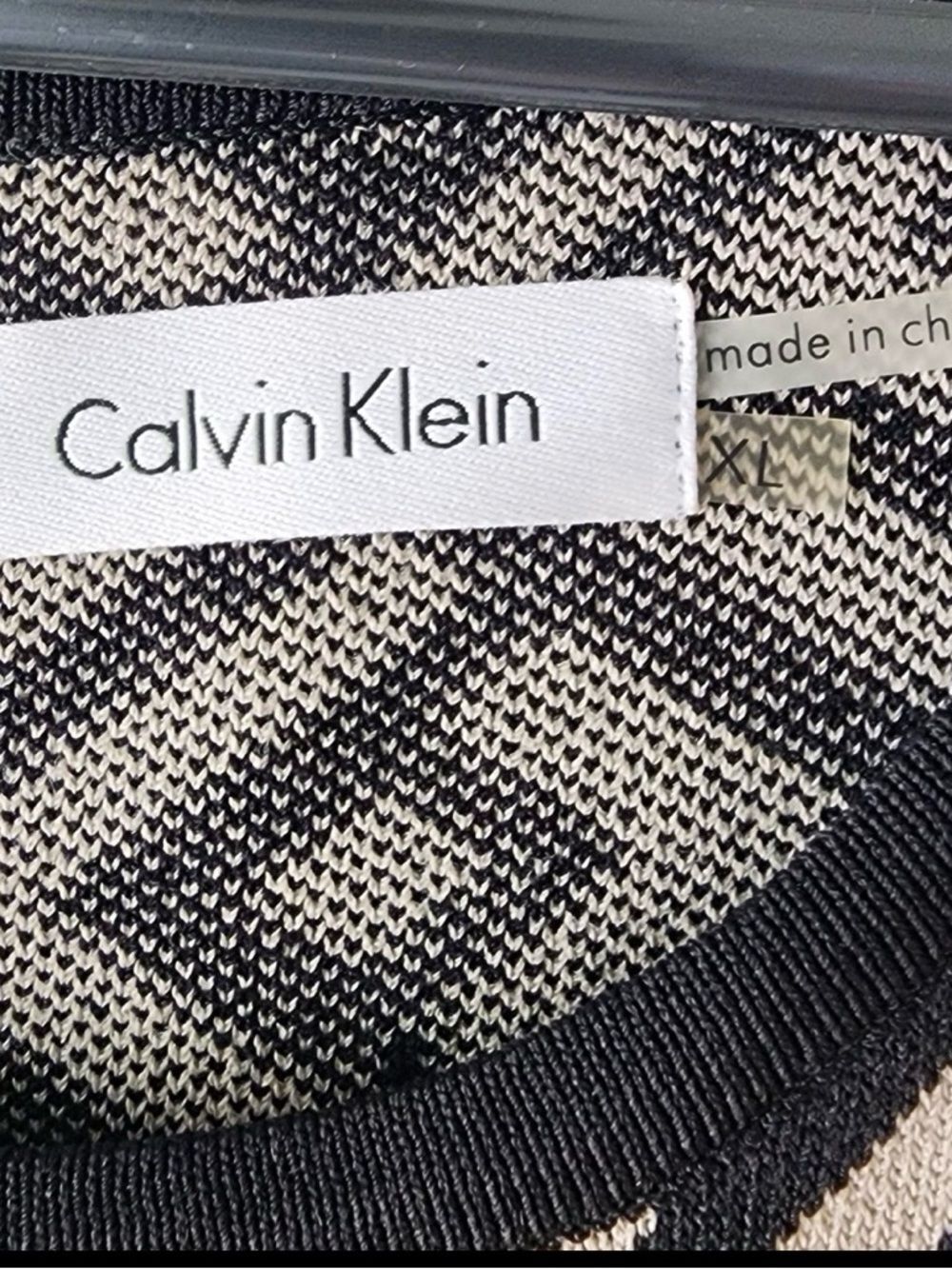 Calvin Klein XL Black & Cream Geometric Knit  Dress - Picture 3 of 3